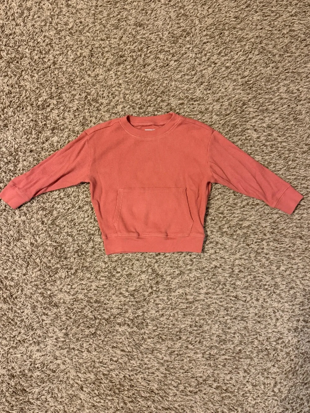 Kids Coral Waffle Jogger Set - Cozy Sweatshirt & Sweatpants